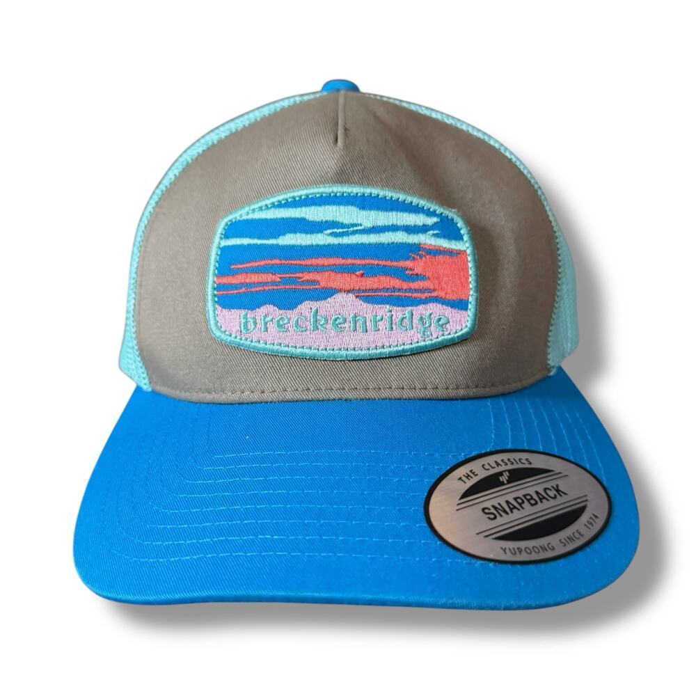 NWT Limber Grove Breckenridge Ball Cap Unisex Logo Gray Blue Mint Mesh SnapBack